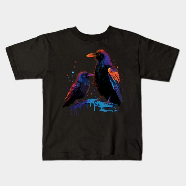 Crow Fathers Day Kids T-Shirt by JH Mart
